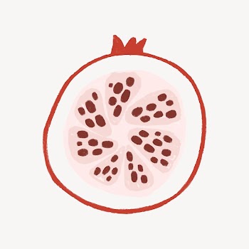 Pomegranate fruit, cute food doodle | Free Vector - rawpixel