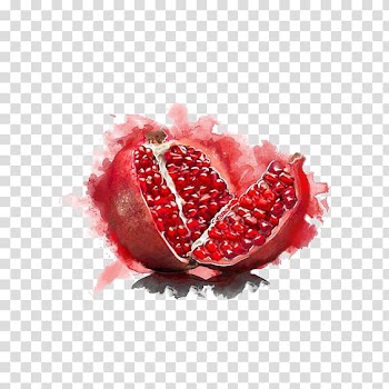 Pomegranate , Pomegranate Watercolor painting Fruit Vegetarian cuisine Illustration, Watercolor pomegranate transparent background PNG clipart