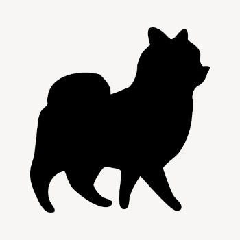 Pomeranian dog silhouette collage element, | Free PSD - rawpixel