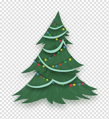 Pony Christmas tree credit free , pine tree and string light transparent background PNG clipart