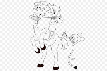 Pony Mustang Drawing Rein Bridle - doraemon 