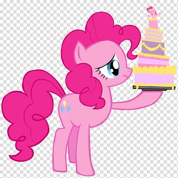 Pony Pinkie Pie Derpy Hooves Twilight Sparkle Applejack, holding a cake transparent background PNG clipart
