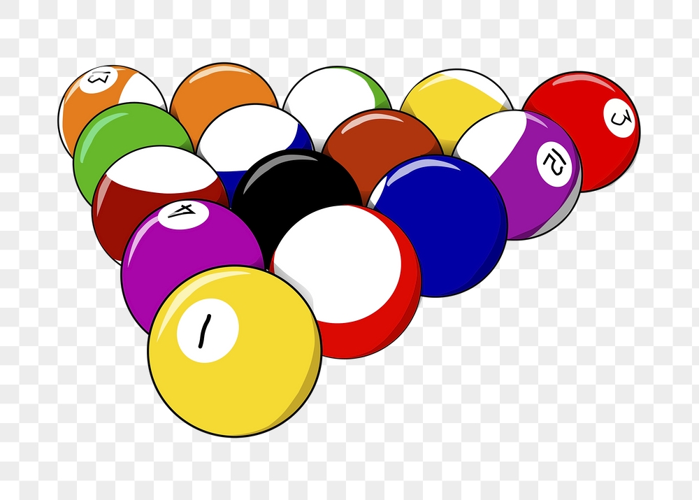 Pool balls png rack sticker, | Free PNG - rawpixel