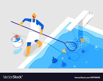 pool cleaner cleaning dust