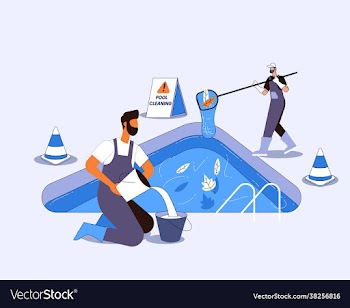 pool cleaning concept