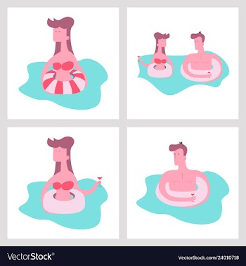 Pool party summer water activities scene with a vector image