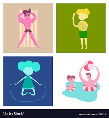 Pool party summer water activities scene with a vector image
