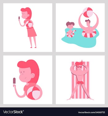 Pool party summer water activities scene with a vector image