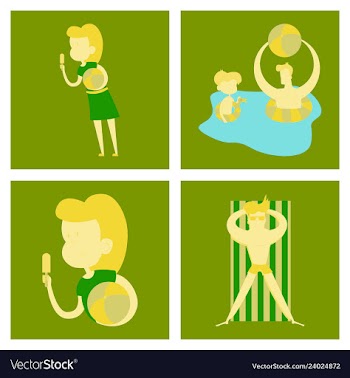 Pool party summer water activities scene with a vector image
