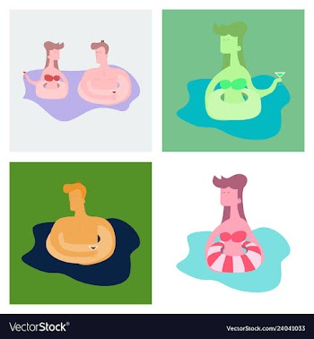 Pool party summer water activities scene with a vector image