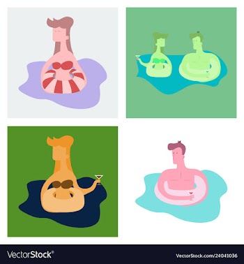 Pool party summer water activities scene with a vector image