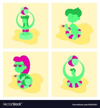 Pool party summer water activities scene with a vector image