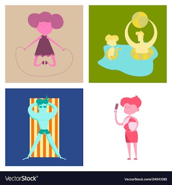 Pool party summer water activities scene with a vector image
