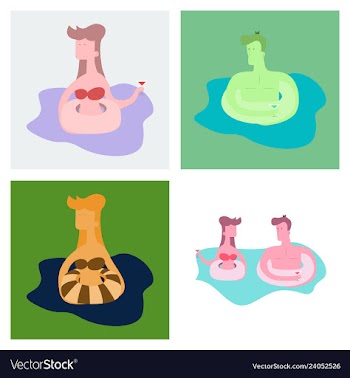 Pool party summer water activities scene with a vector image