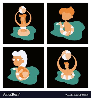 Pool party summer water activities scene with a vector image