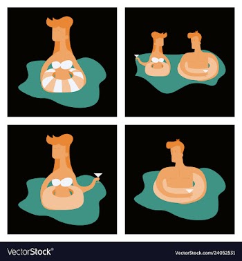 Pool party summer water activities scene with a vector image
