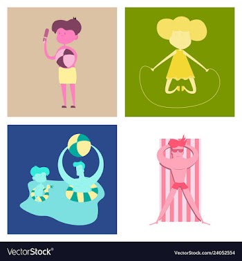 Pool party summer water activities scene with a vector image