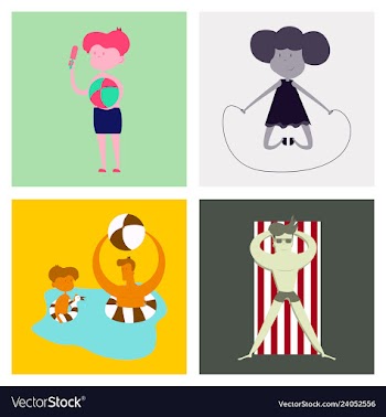 Pool party summer water activities scene with a vector image