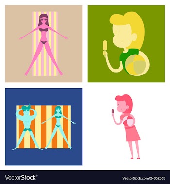 Pool party summer water activities scene with a vector image