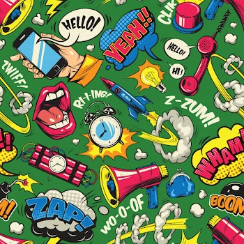 Pop art colorful seamless pattern Free Vector