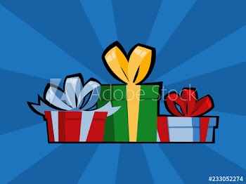 Pop art gift box for birthday or christmas present