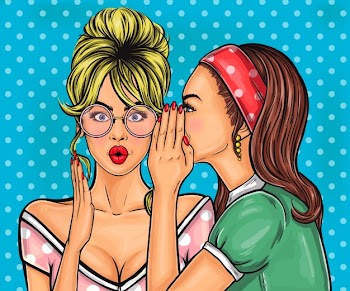 Pop art girls share secrets, Free Vector