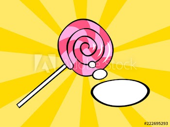 Pop art lollipop with speech bubble illustration