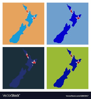 Pop art map of newzealand vector image