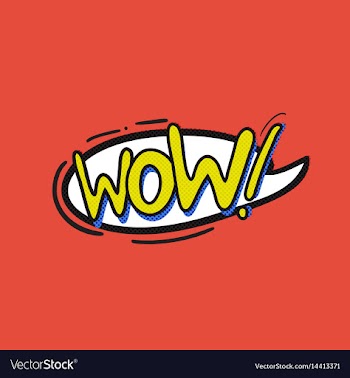 Pop art wow logo vector image