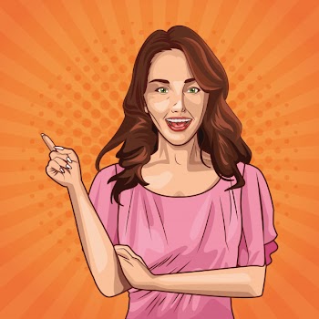 Pop art young woman cartoon Free Vector