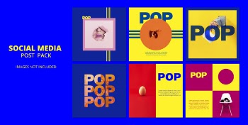 Pop social media template post pack Free Psd