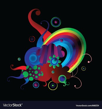 Popart background with rainbow vector image