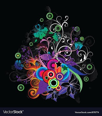 Popart floral background vector image