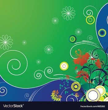Popart floral background with circles vector image