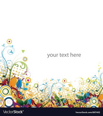 Popart floral background with circles vector image