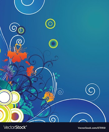 Popart floral background with circles vector image