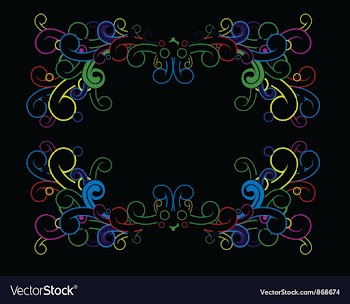 Popart floral frame vector image
