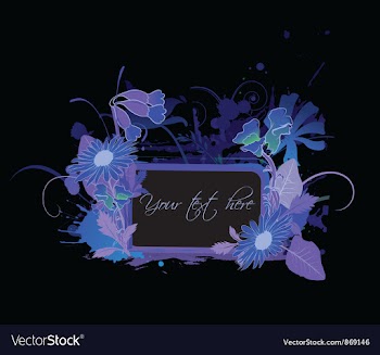 Popart floral frame vector image