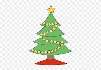 Popcorn Christmas Tree - Christmas Tree With Lights Clipart