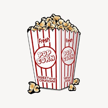 Popcorn clipart, food illustration. Free | Free Photo - rawpixel