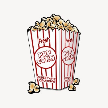 Popcorn clipart, snack illustration vector. | Free Vector - rawpixel