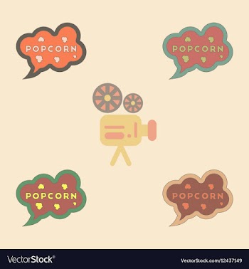 Popcorn label Collection in vector image