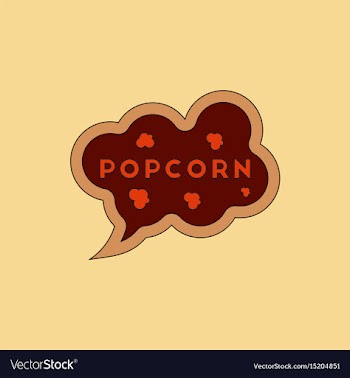 Popcorn label in flat style vector image