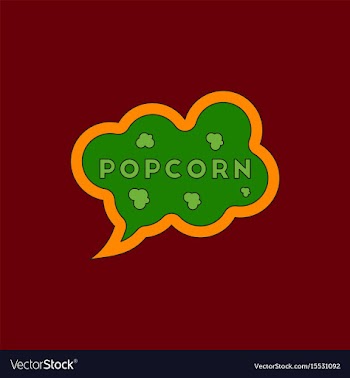 Popcorn label in flat style vector image