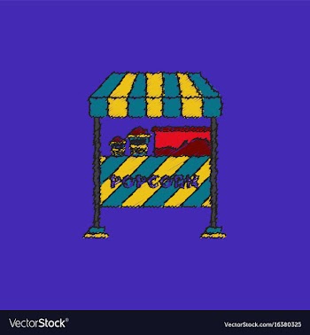 Popcorn shop in hatching style vector image