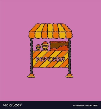 Popcorn shop in hatching style vector image