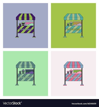 Popcorn shop set vector image