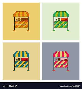 Popcorn shop set vector image
