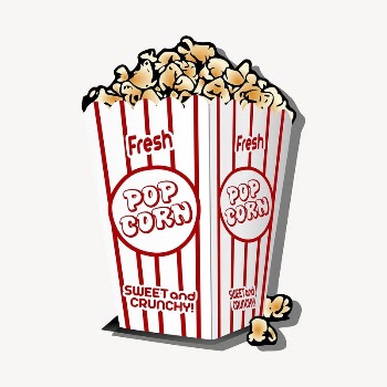 Popcorn sticker, food illustration psd. | Free PSD - rawpixel