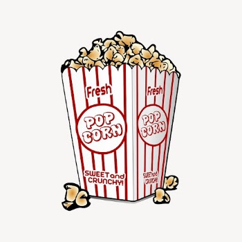 Popcorn sticker, snack psd. Free | Free PSD - rawpixel
